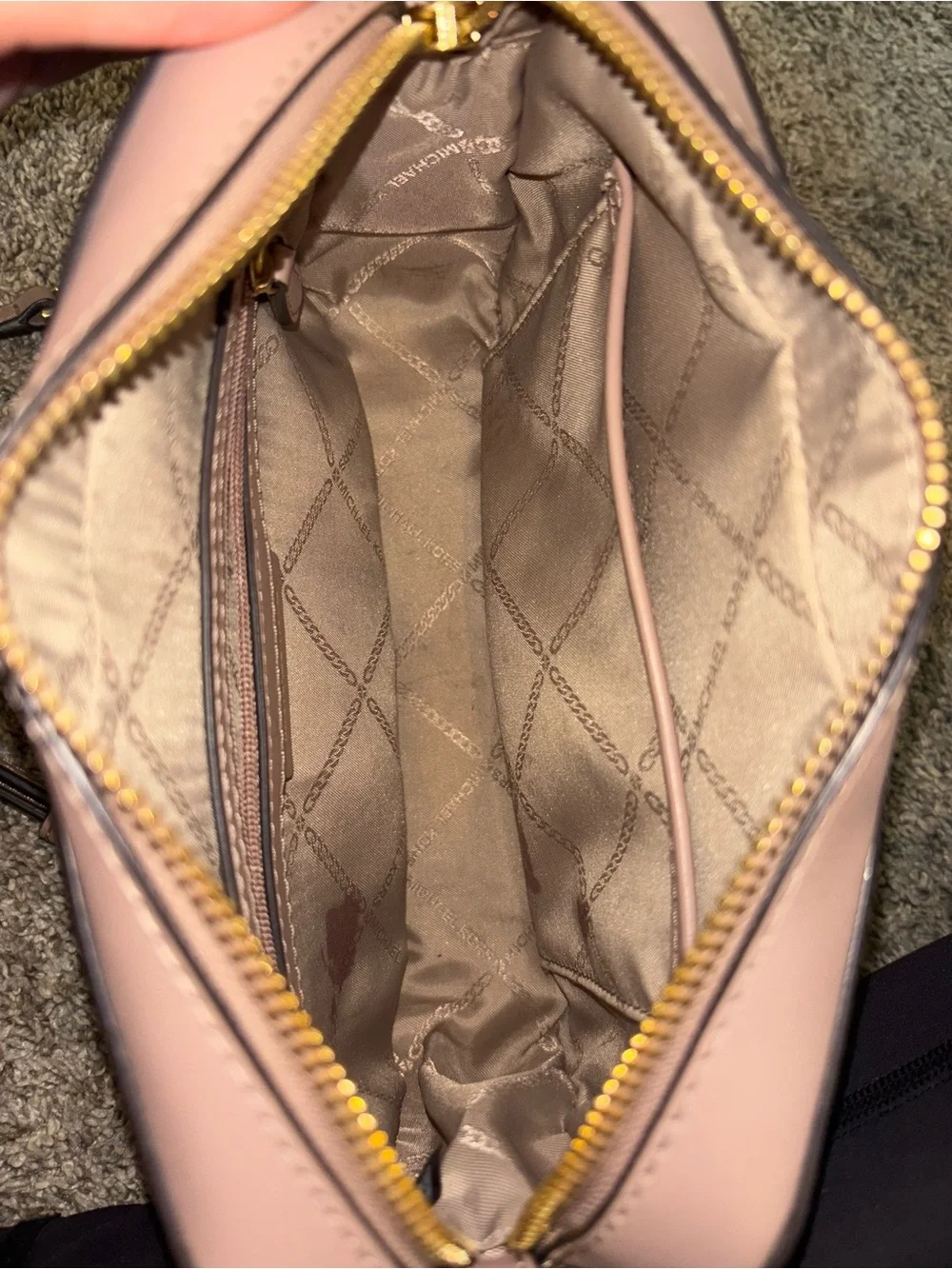 Michael Kors Blush Signature Crossbody with Gold Chain